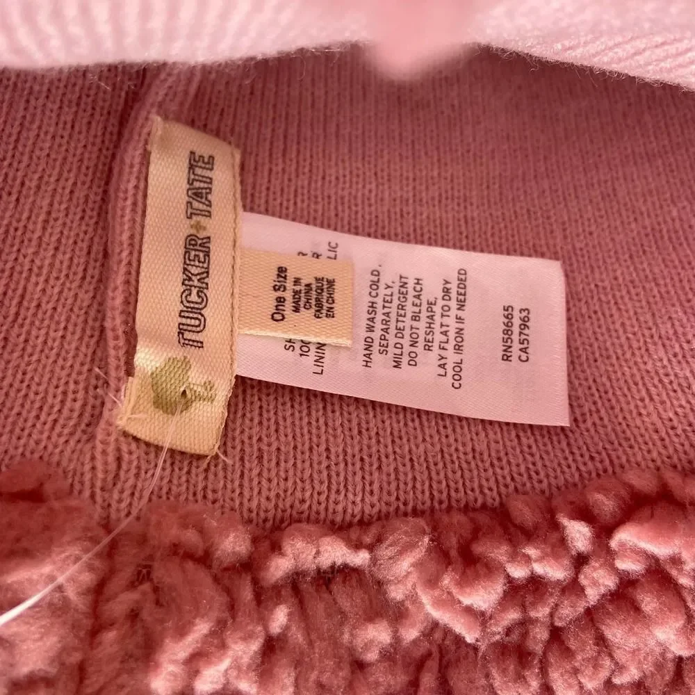 Tucker and Tate Pink Foxglove Sherpa Beanie Winter Hat New